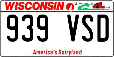 WI license plate 939VSD
