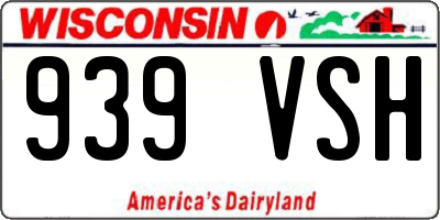 WI license plate 939VSH