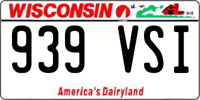 WI license plate 939VSI