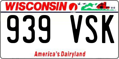 WI license plate 939VSK