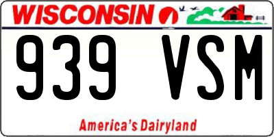 WI license plate 939VSM
