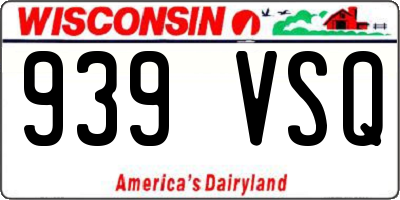 WI license plate 939VSQ