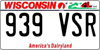 WI license plate 939VSR