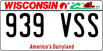 WI license plate 939VSS