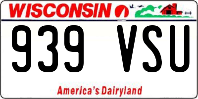 WI license plate 939VSU