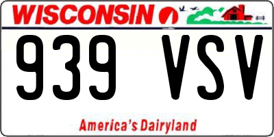 WI license plate 939VSV