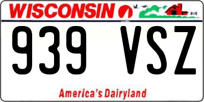 WI license plate 939VSZ