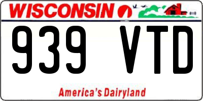 WI license plate 939VTD