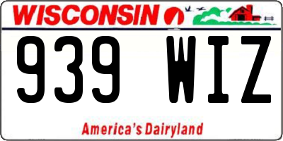 WI license plate 939WIZ
