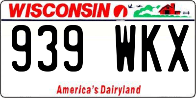 WI license plate 939WKX