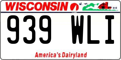 WI license plate 939WLI