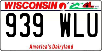 WI license plate 939WLU