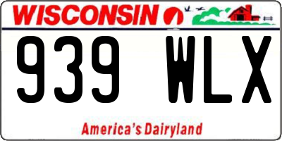 WI license plate 939WLX
