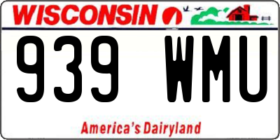 WI license plate 939WMU