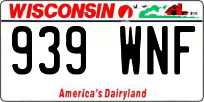 WI license plate 939WNF