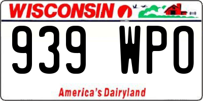 WI license plate 939WPO