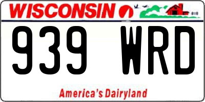 WI license plate 939WRD