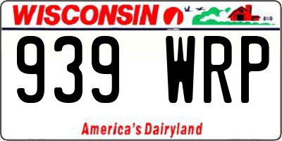 WI license plate 939WRP