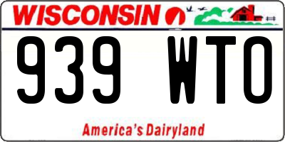 WI license plate 939WTO