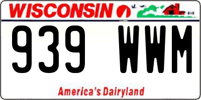 WI license plate 939WWM