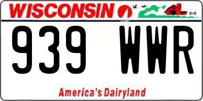 WI license plate 939WWR