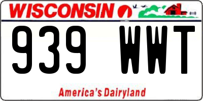 WI license plate 939WWT