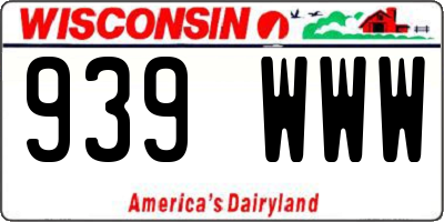 WI license plate 939WWW