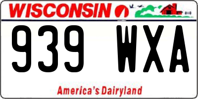 WI license plate 939WXA