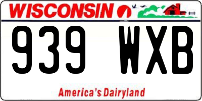 WI license plate 939WXB