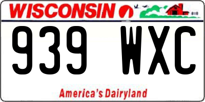 WI license plate 939WXC