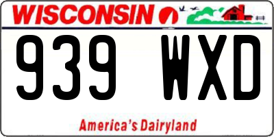 WI license plate 939WXD