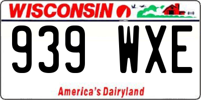 WI license plate 939WXE