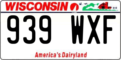 WI license plate 939WXF