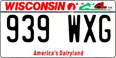 WI license plate 939WXG
