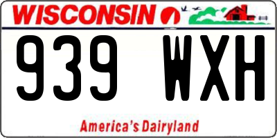 WI license plate 939WXH
