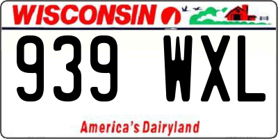 WI license plate 939WXL