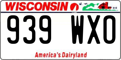 WI license plate 939WXO