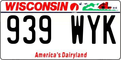 WI license plate 939WYK