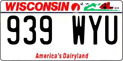 WI license plate 939WYU