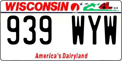 WI license plate 939WYW