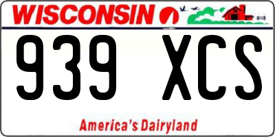 WI license plate 939XCS