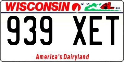 WI license plate 939XET