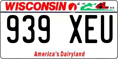 WI license plate 939XEU