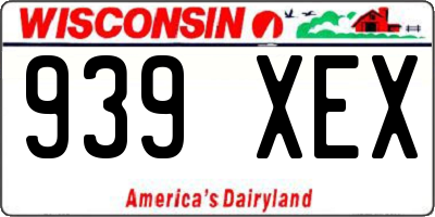 WI license plate 939XEX