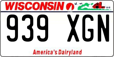 WI license plate 939XGN