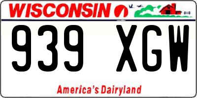 WI license plate 939XGW