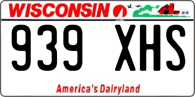 WI license plate 939XHS