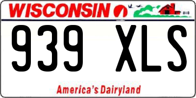 WI license plate 939XLS