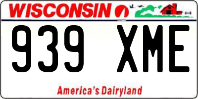 WI license plate 939XME