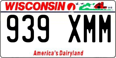 WI license plate 939XMM
